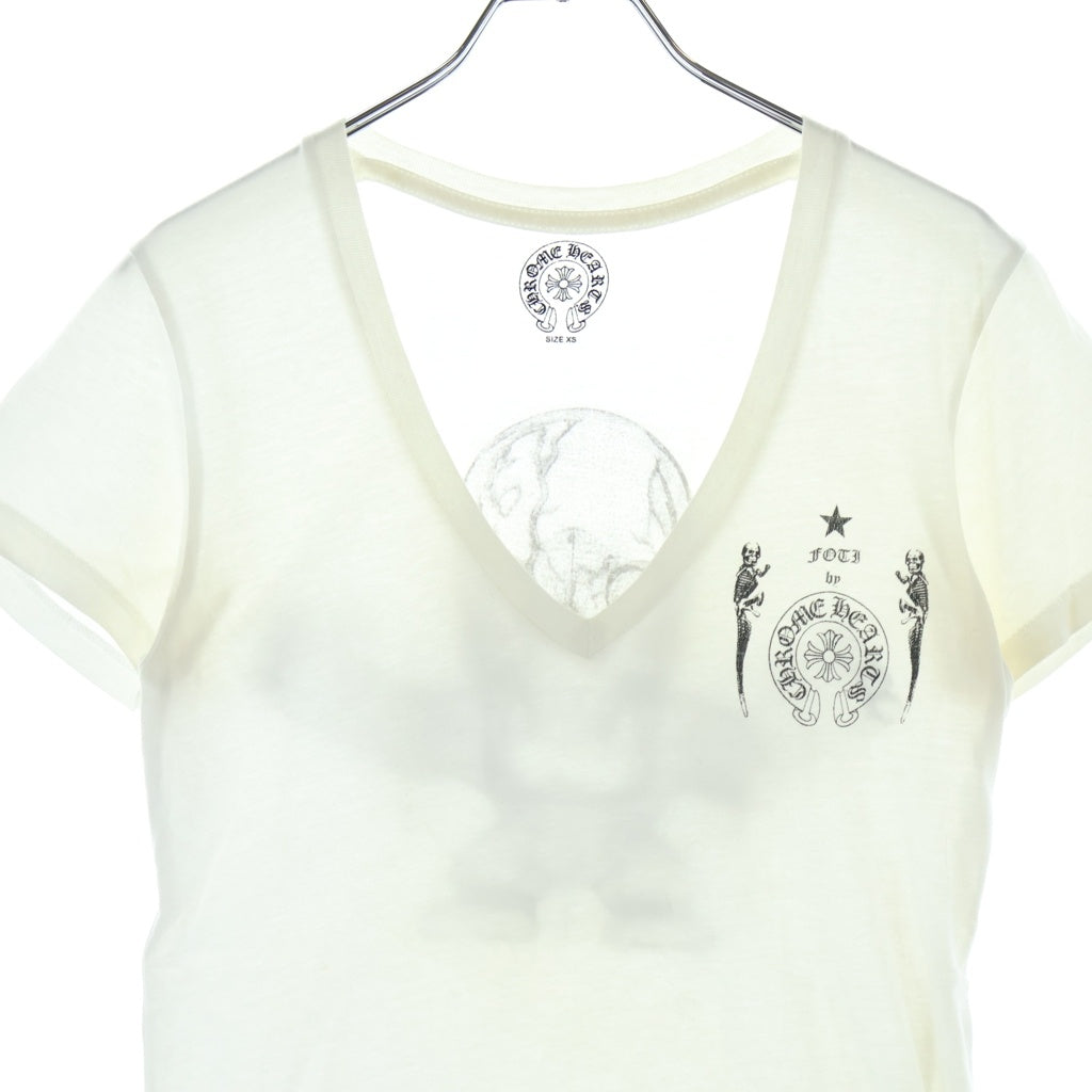 CHROME HEARTS(クロムハーツ) OLD FOTI Harris Teeter S/S TEE オールド フォティ ハリスティータ バックプリント Vネック 半袖Tシャツ カットソー ホワイト