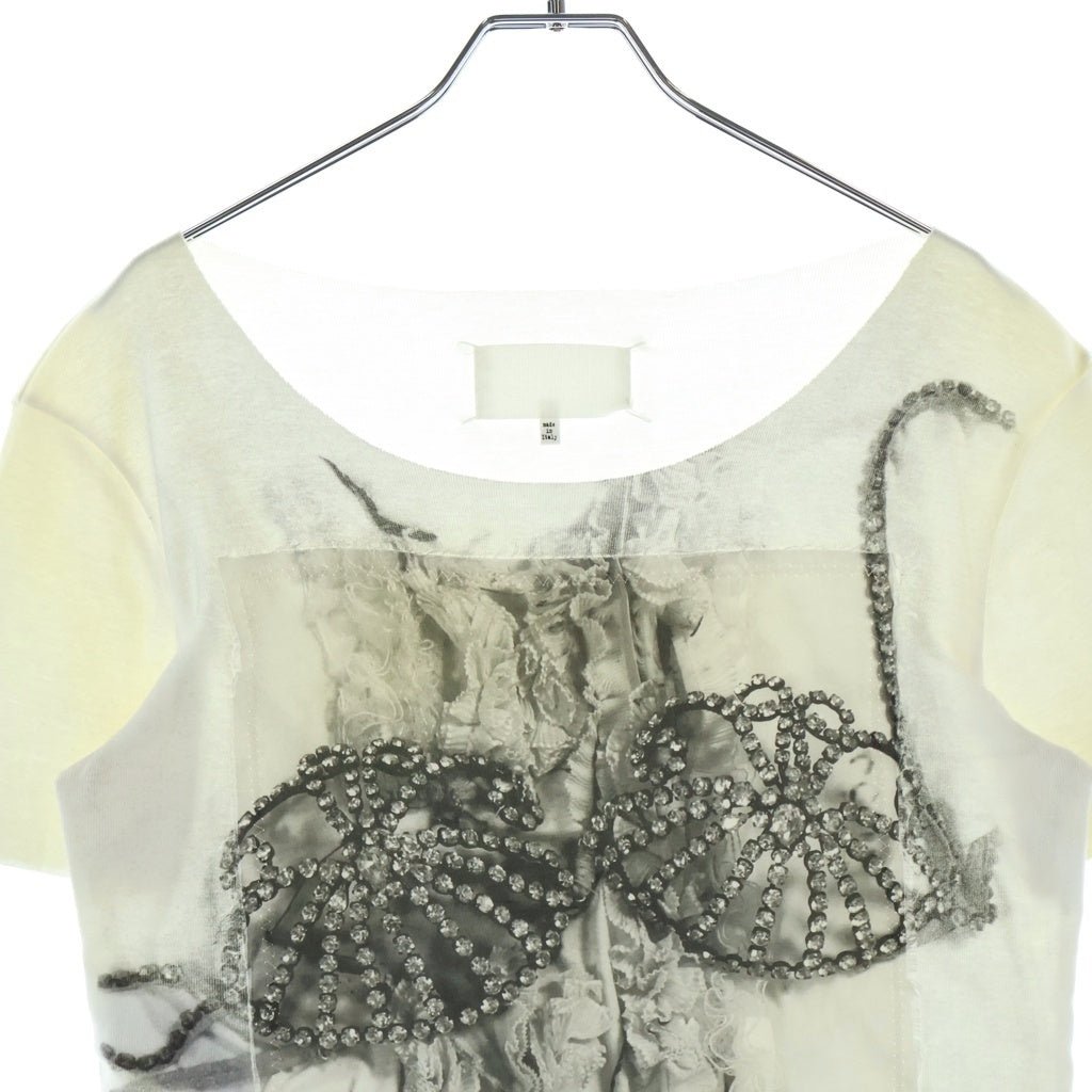 Maison Margiela(メゾンマルジェラ) 転写プリント 半袖Tシャツ カットソー ホワイト レディース S29GC0185 S21059