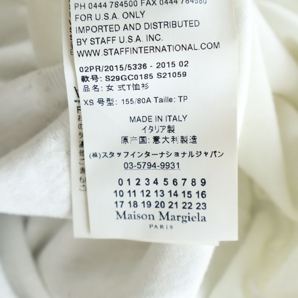 Maison Margiela(メゾンマルジェラ) 転写プリント 半袖Tシャツ カットソー ホワイト レディース S29GC0185 S21059