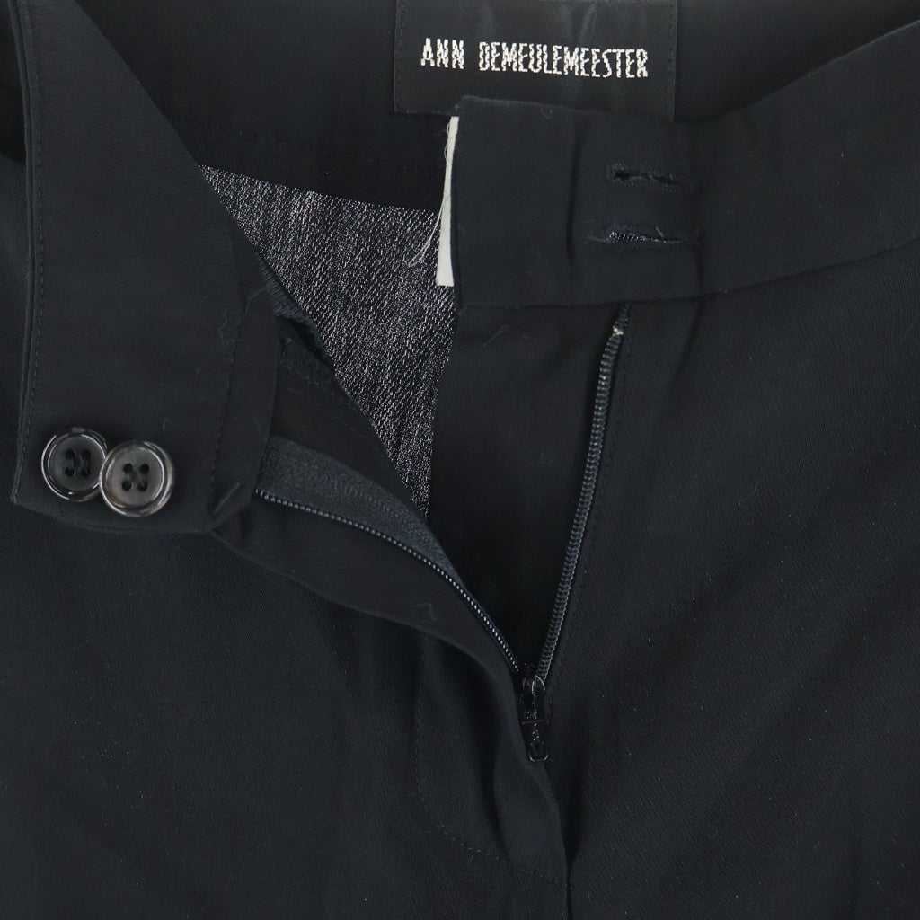 ANN DEMEULEMEESTER(アンドゥムルメステール) 本人期 レーヨン ワイドフレアパンツ ブラック レディース