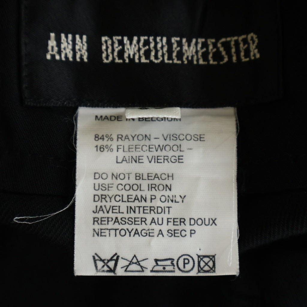 ANN DEMEULEMEESTER(アンドゥムルメステール) 本人期 レーヨン ワイドフレアパンツ ブラック レディース