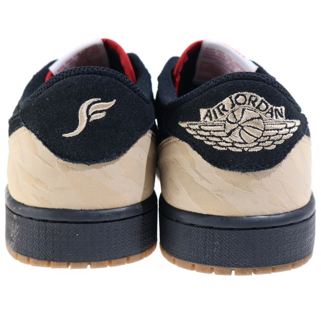 NIKE(ナイキ) ×Sole Fly AIR JORDAN 1 LOW ソールフライ エアジョーダン1 ローカットスニーカー ブラックレッド/ベージュ US9/27cm DN3400-001