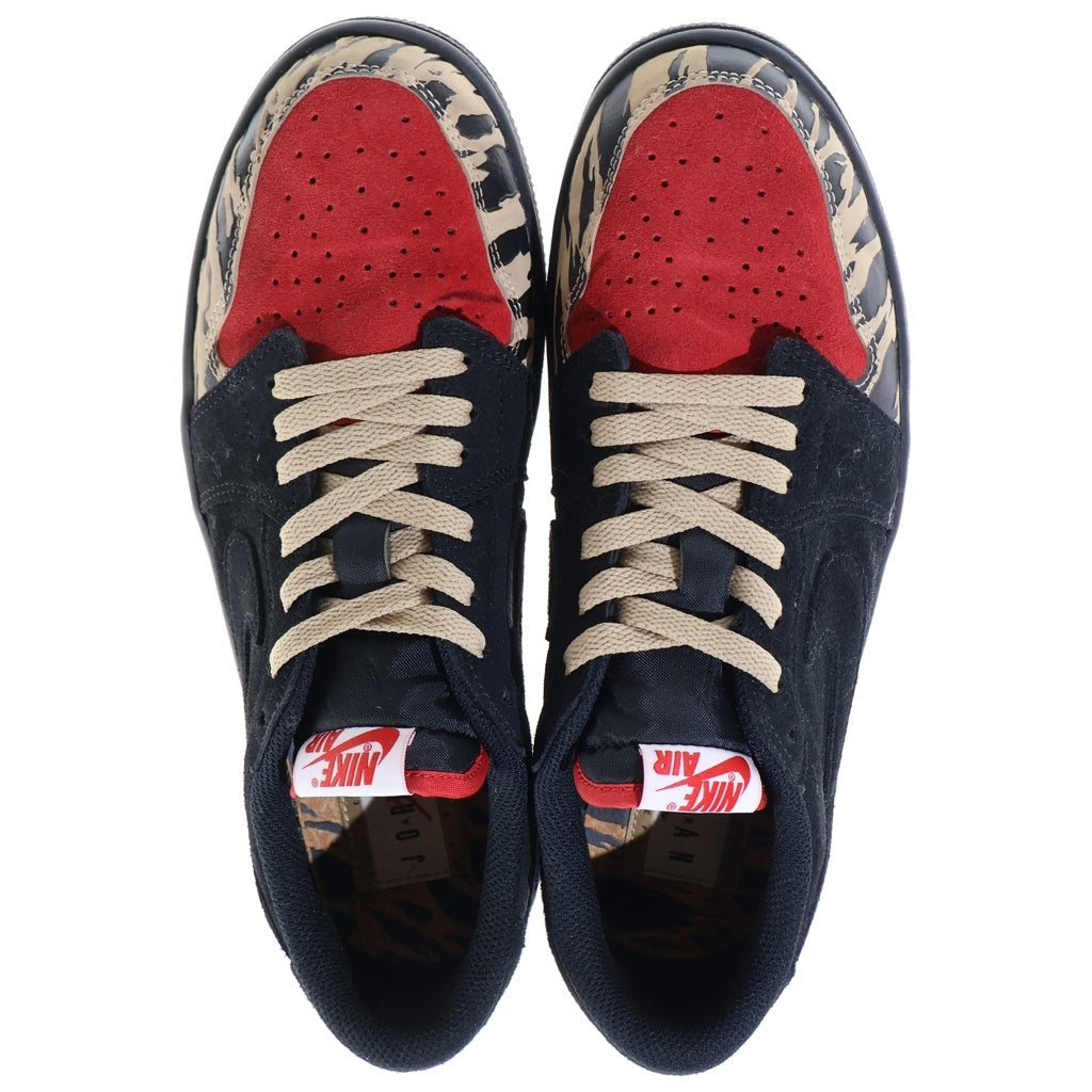 NIKE(ナイキ) ×Sole Fly AIR JORDAN 1 LOW ソールフライ エアジョーダン1 ローカットスニーカー ブラックレッド/ベージュ US9/27cm DN3400-001