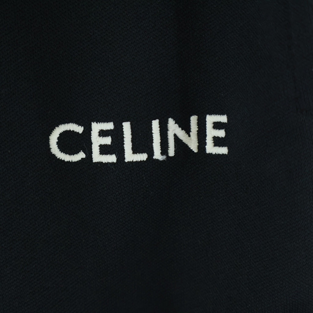 CELINE(セリーヌ) ロゴ刺繍 サイドライン トラックパンツ ブラック 2Z099121O