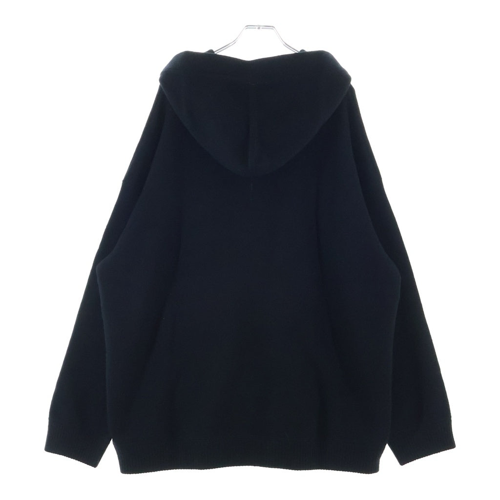 CELINE(セリーヌ) Cashmere Wool Zip Parka カシミア混 ウール ジップアップ ニット パーカー ブラック 2A77O402P