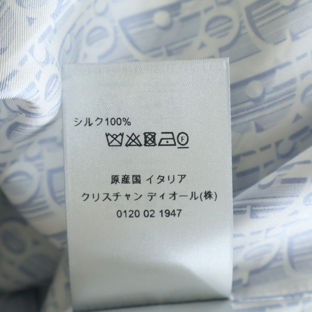 DIOR(ディオール) オブリーク 総柄 シルク 半袖シャツ ブルー 193C545A5872