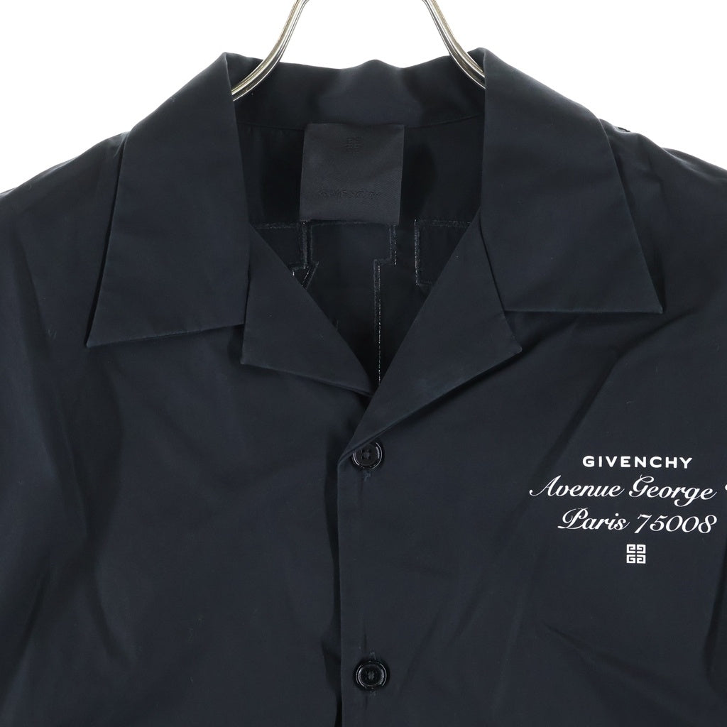 GIVENCHY(ジバンシィ) BOXY FIT S/S Shirt ボクシーフィット ショルダーロゴ刺繍 半袖シャツ ブラック BM60T51YB2