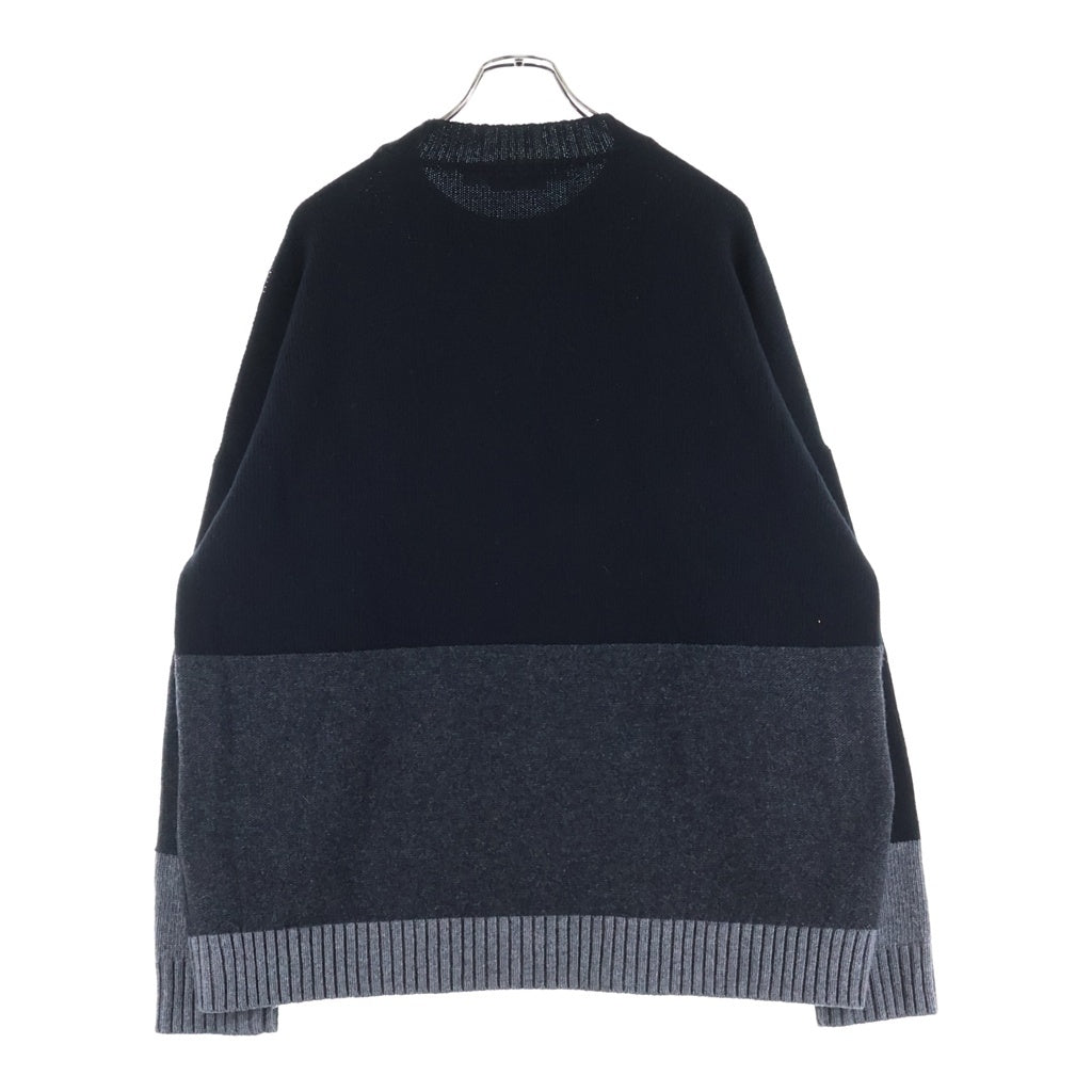 OFF-WHITE(オフホワイト) Logo Knit Sweater ロゴ クルーネックニットセーター ブラック/グレー OMHE048C99KNI001
