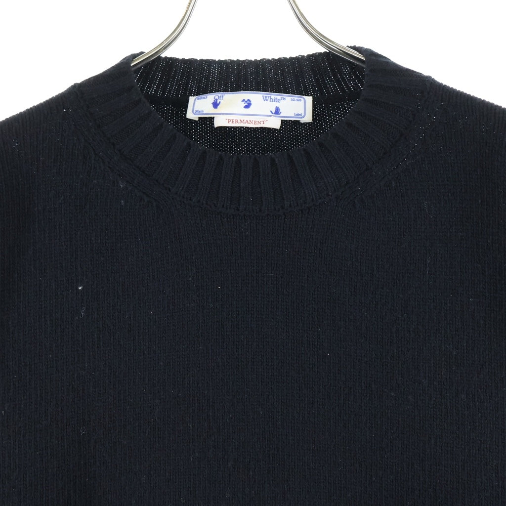 OFF-WHITE(オフホワイト) Logo Knit Sweater ロゴ クルーネックニットセーター ブラック/グレー OMHE048C99KNI001