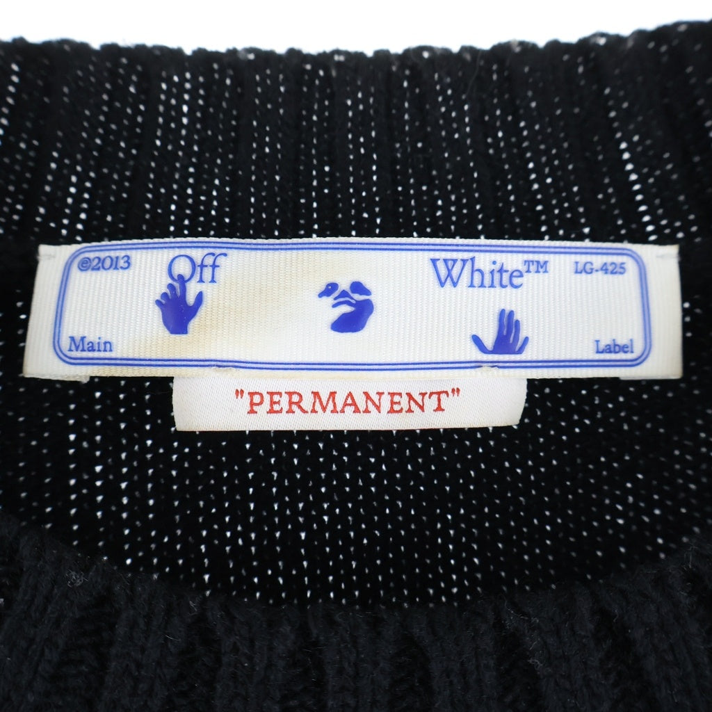 OFF-WHITE(オフホワイト) Logo Knit Sweater ロゴ クルーネックニットセーター ブラック/グレー OMHE048C99KNI001