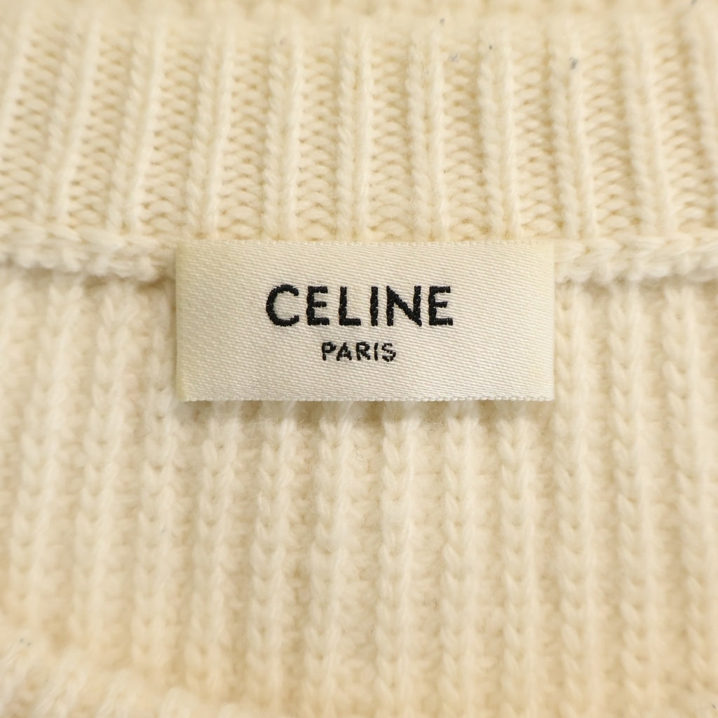 CELINE(セリーヌ) Logo Studs Knit Sweater ロゴスタッズ クルーネックニットセーター アイボリー 2A68W642Q