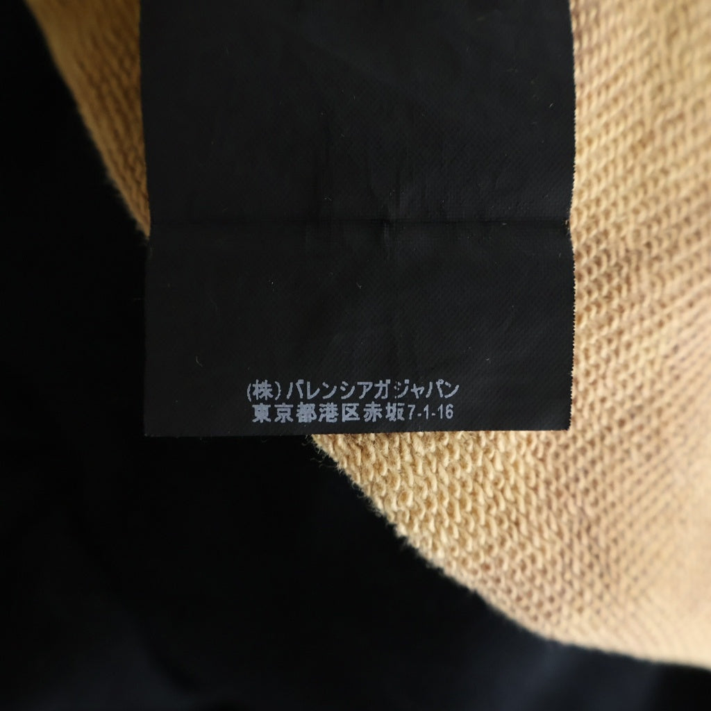 BALENCIAGA(バレンシアガ) 17AW OVERSIZE BLEACH HOMME SWEAT フロント刺繍 ブリーチ加工 スウェット トレーナー プルオーバーパーカー ブラック/ベージュ T35 486095 TWK44