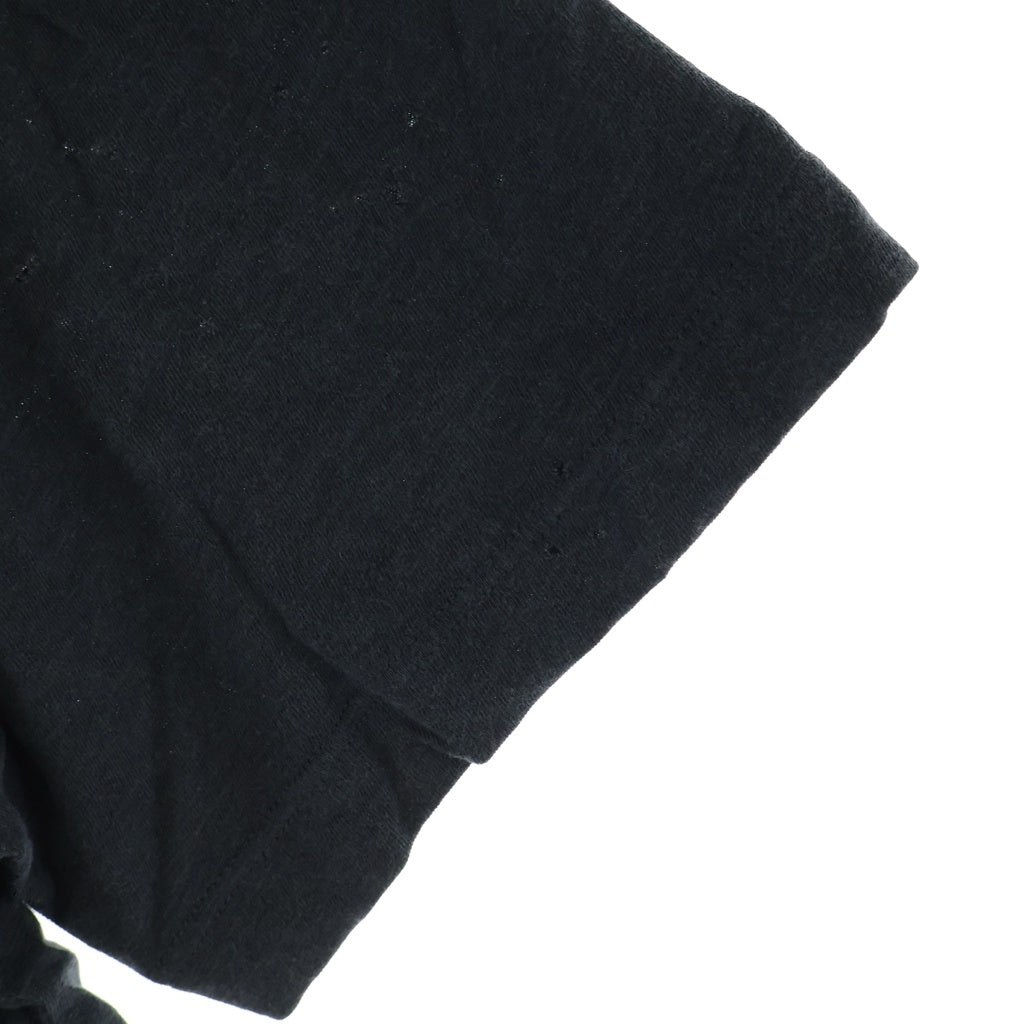DSQUARED2(ディースクエアード) SUPERVINTAGE DYED CIGARETTE FIT スーパーヴィンテージ ダイド シガレット フィット フロントプリント ダメージ加工 クルーネック 半袖カットソー Tシャツ ブラック