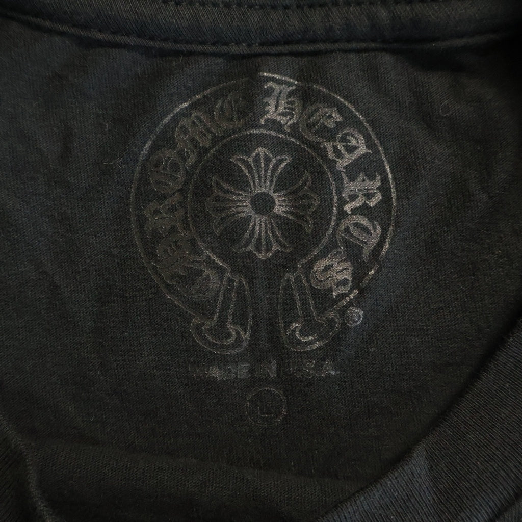 CHROME HEARTS(クロムハーツ) HORSESHOE ホースシュープリント 袖フローラルプリント クルーネック 長袖 ロングTシャツ ブラック