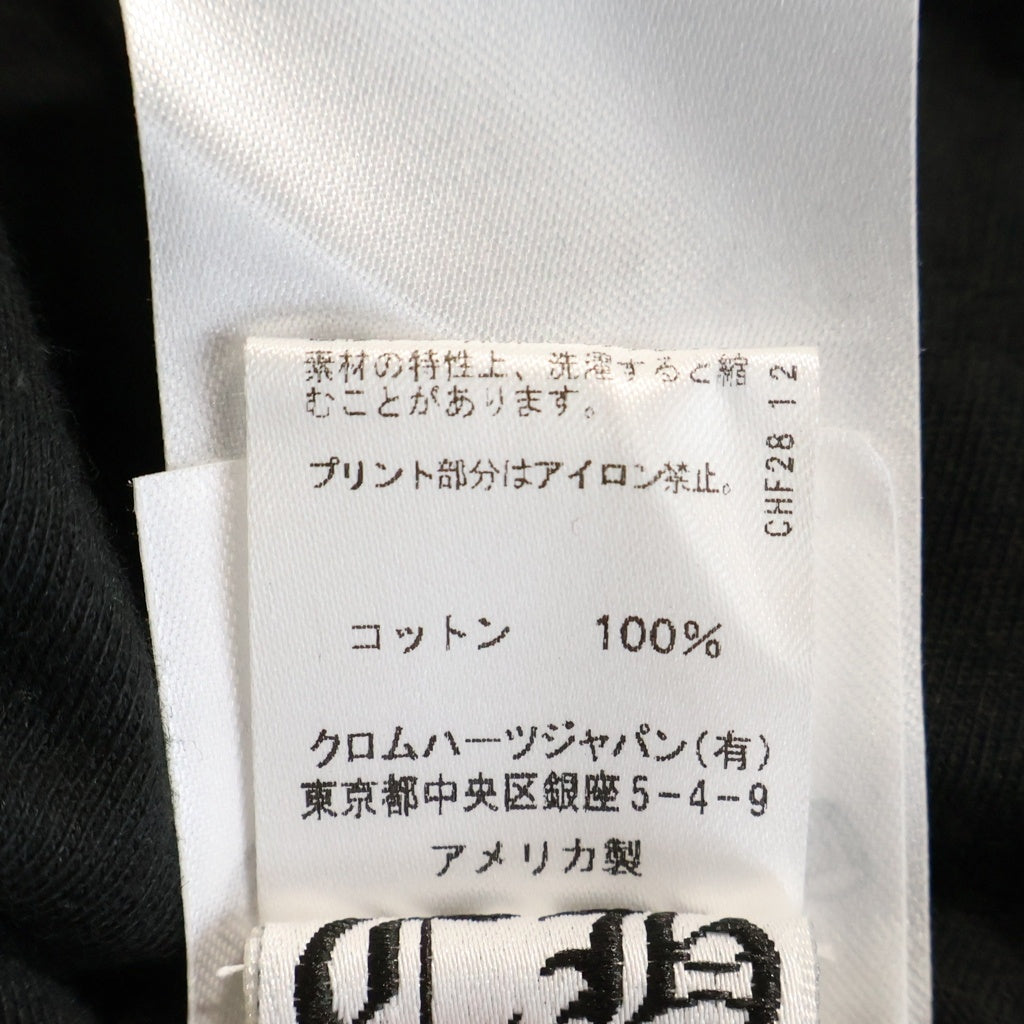 CHROME HEARTS(クロムハーツ) HORSESHOE ホースシュープリント 袖フローラルプリント クルーネック 長袖 ロングTシャツ ブラック