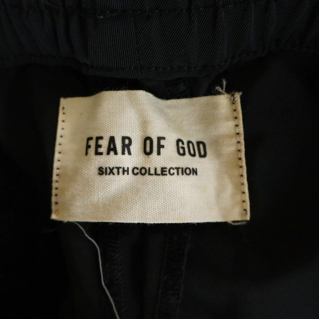 FEAR OF GOD(フィアオブゴッド) SIXTH COLLECTION BAGGY NYLON PANT 6thコレクション ドローコード イージーパンツ バギー ナイロンパンツ ブラック 6S19-4006