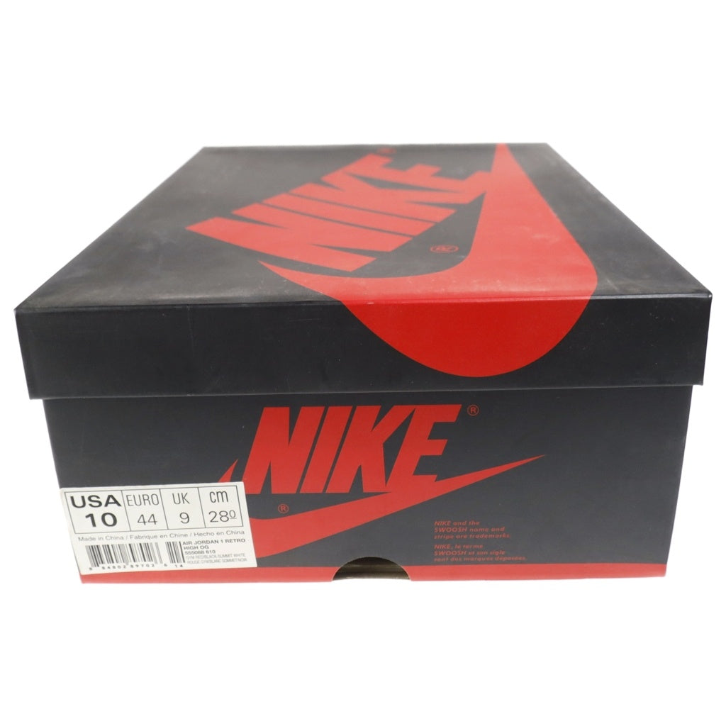 NIKE(ナイキ) AIR JORDAN 1 RETRO HIGH OG エアジョーダン1 レトロ ハイカットスニーカー レッド/ブラック/ホワイト US10/28cm 555088-610