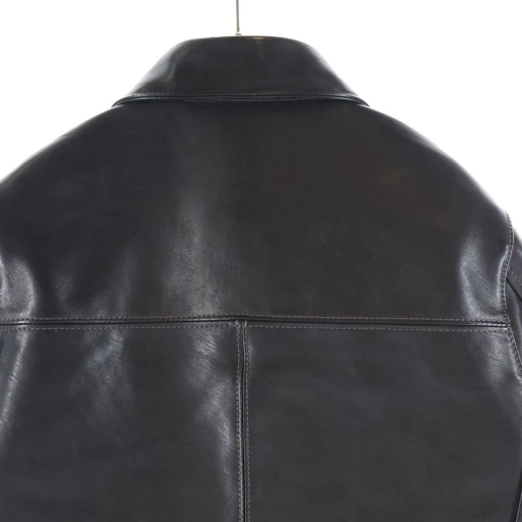 Y'2 LEATHER(ワイツーレザー) ECO HORSE エコホース 30S カーコート シングルボタンフライ レザー ライダースジャケット ブラック EC-86