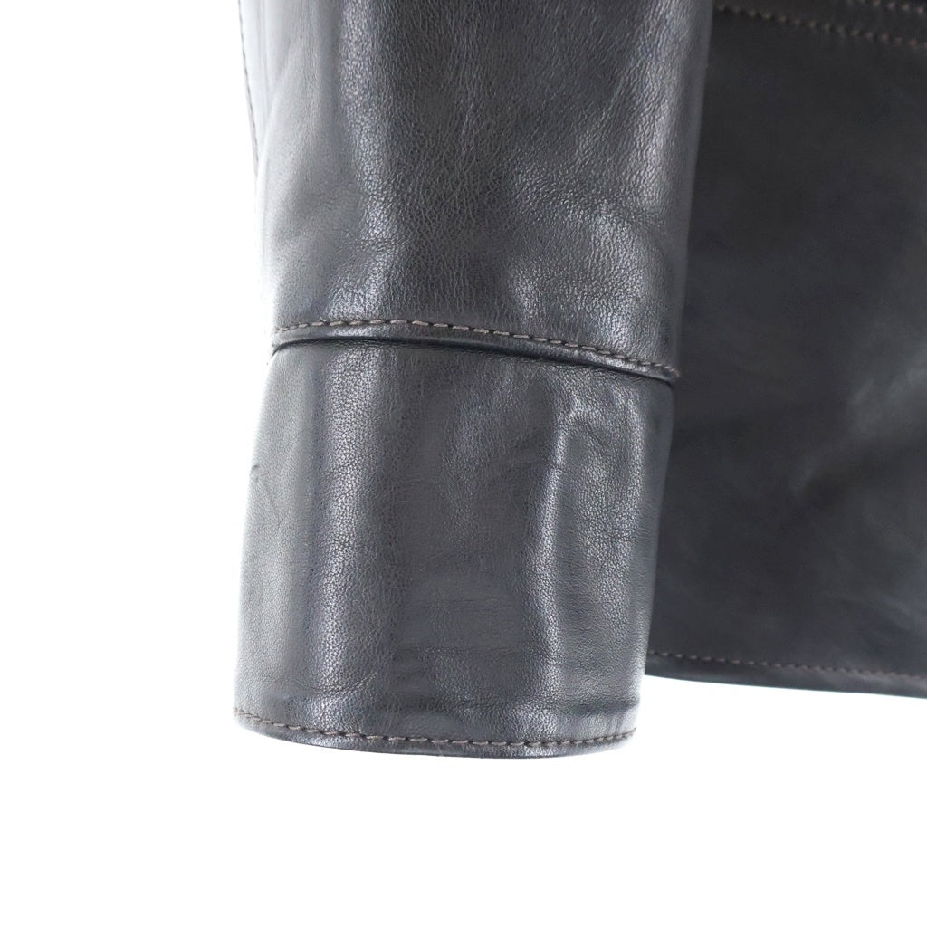 Y'2 LEATHER(ワイツーレザー) ECO HORSE エコホース 30S カーコート シングルボタンフライ レザー ライダースジャケット ブラック EC-86