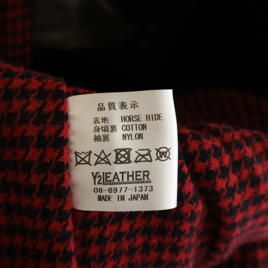Y'2 LEATHER(ワイツーレザー) ECO HORSE エコホース 30S カーコート シングルボタンフライ レザー ライダースジャケット ブラック EC-86