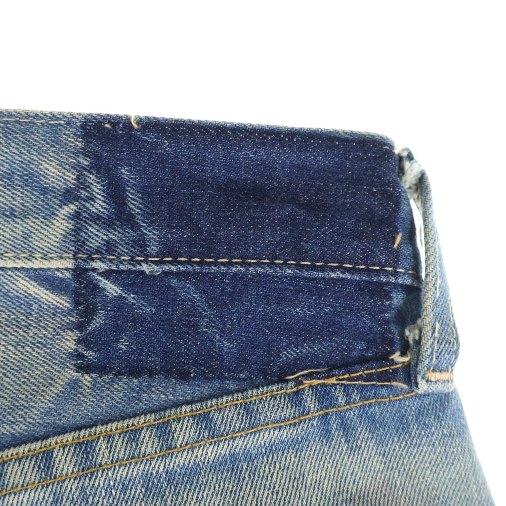 Levi's VINTAGE CLOTHING(リーバイス ビンテージ クロージング) 501 ボタン裏無 J22 復刻 赤耳 均等V BIG Eエイジング ダメージ加工 デニムパンツ インディゴ