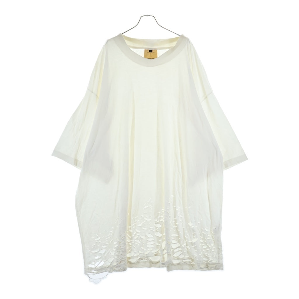 UNDERCOVER(アンダーカバー) 06SS T期 ダメージ加工 再構築 3WAY ロングTシャツ ワンピース スカート ホワイト レディース