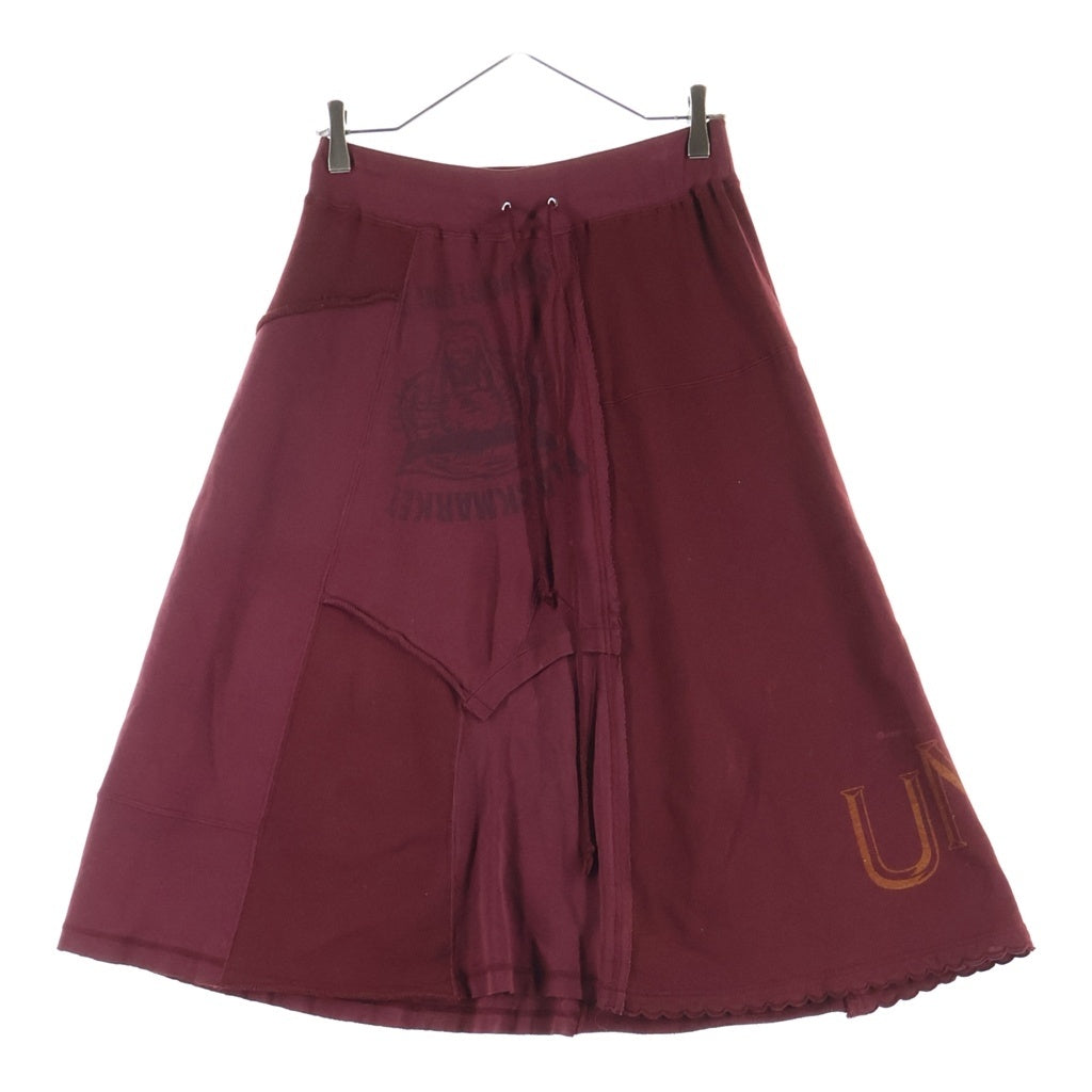 UNDERCOVER(アンダーカバー) 03AW PEPERDOLL期 再構築 スウェット スカート バーガンディ レディース