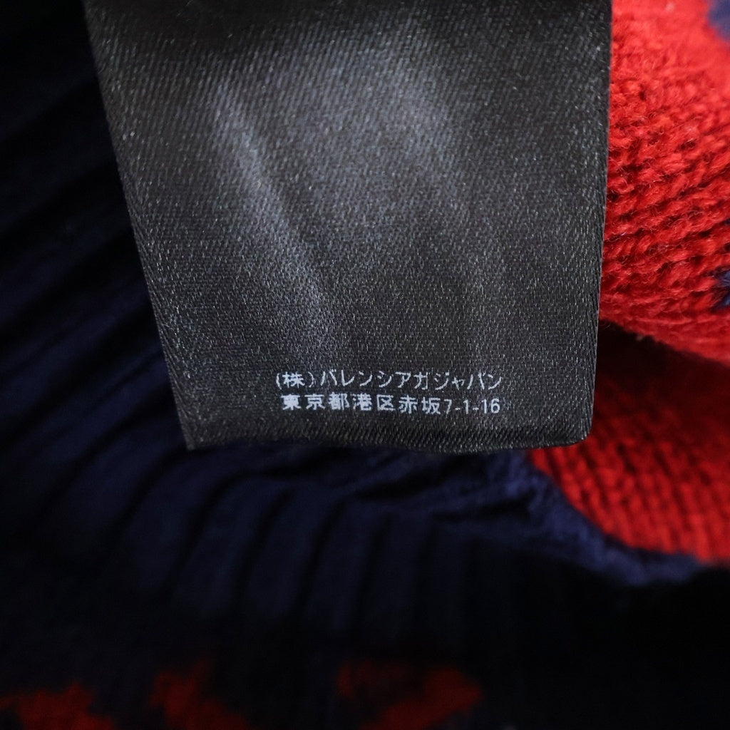 BALENCIAGA(バレンシアガ) 19AW ALLOVER LOGO CREWNECK KNIT オールオーバーロゴ クルーネック ジャガード ニットセーター ネイビー 547831 T1473