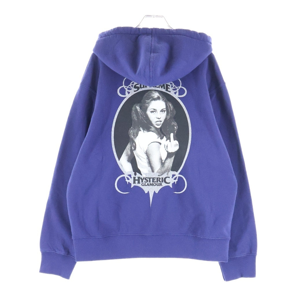 SUPREME(シュプリーム) 21SS ×HYSTERIC GLAMOUR Zip Up Hooded Sweatshirt ヒステリックグラマー ロゴプリント ジップアップ スウェットパーカー パープル