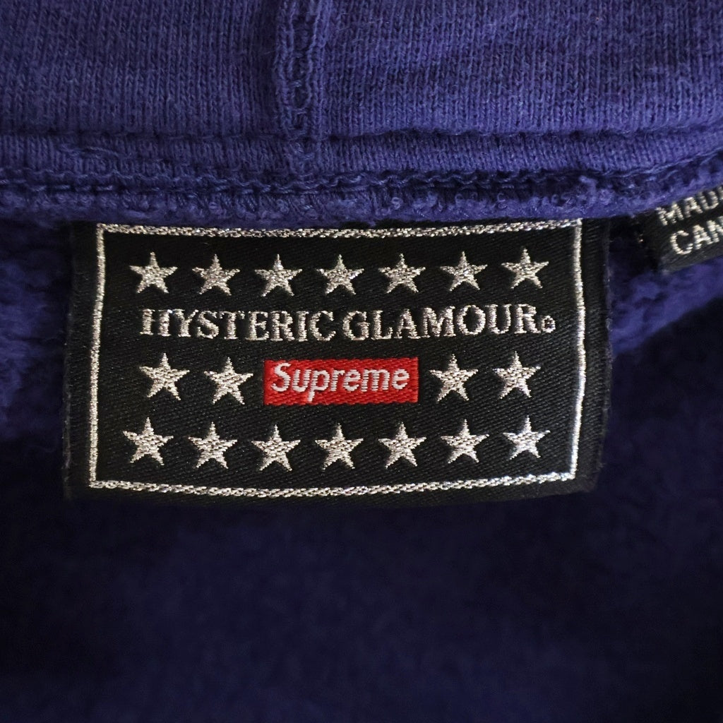 SUPREME(シュプリーム) 21SS ×HYSTERIC GLAMOUR Zip Up Hooded Sweatshirt ヒステリックグラマー ロゴプリント ジップアップ スウェットパーカー パープル