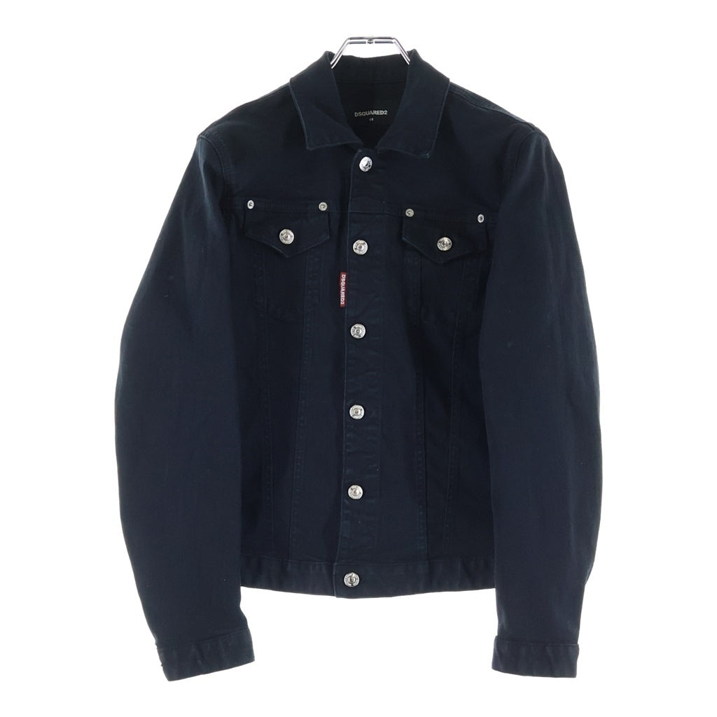 DSQUARED2(ディースクエアード) バックロゴプリント トラッカーデニムジャケット ブラック S79AM0002 S39781