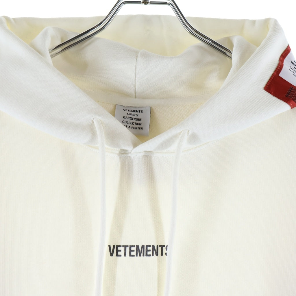 VETEMENTS(ヴェトモン) 21SS Oversize Logo Patch Hoodie オーバーサイズ ロゴパッチ スウェット プルオーバーパーカー ホワイト UE51TR550W