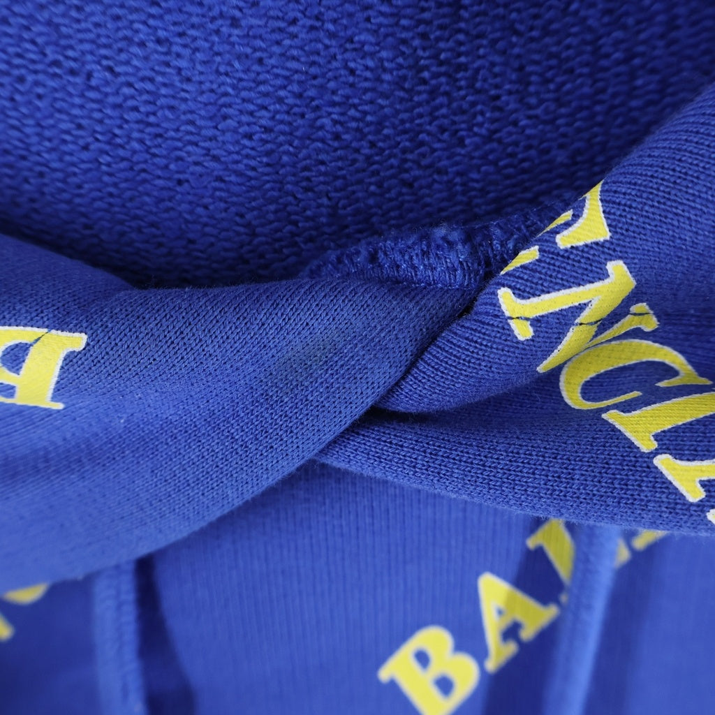 BALENCIAGA(バレンシアガ) 20SS ALL OVER LOGO HOODIE オールオーバーロゴプリント スウェット プルオーバーパーカー ブルー 600583 TIV71