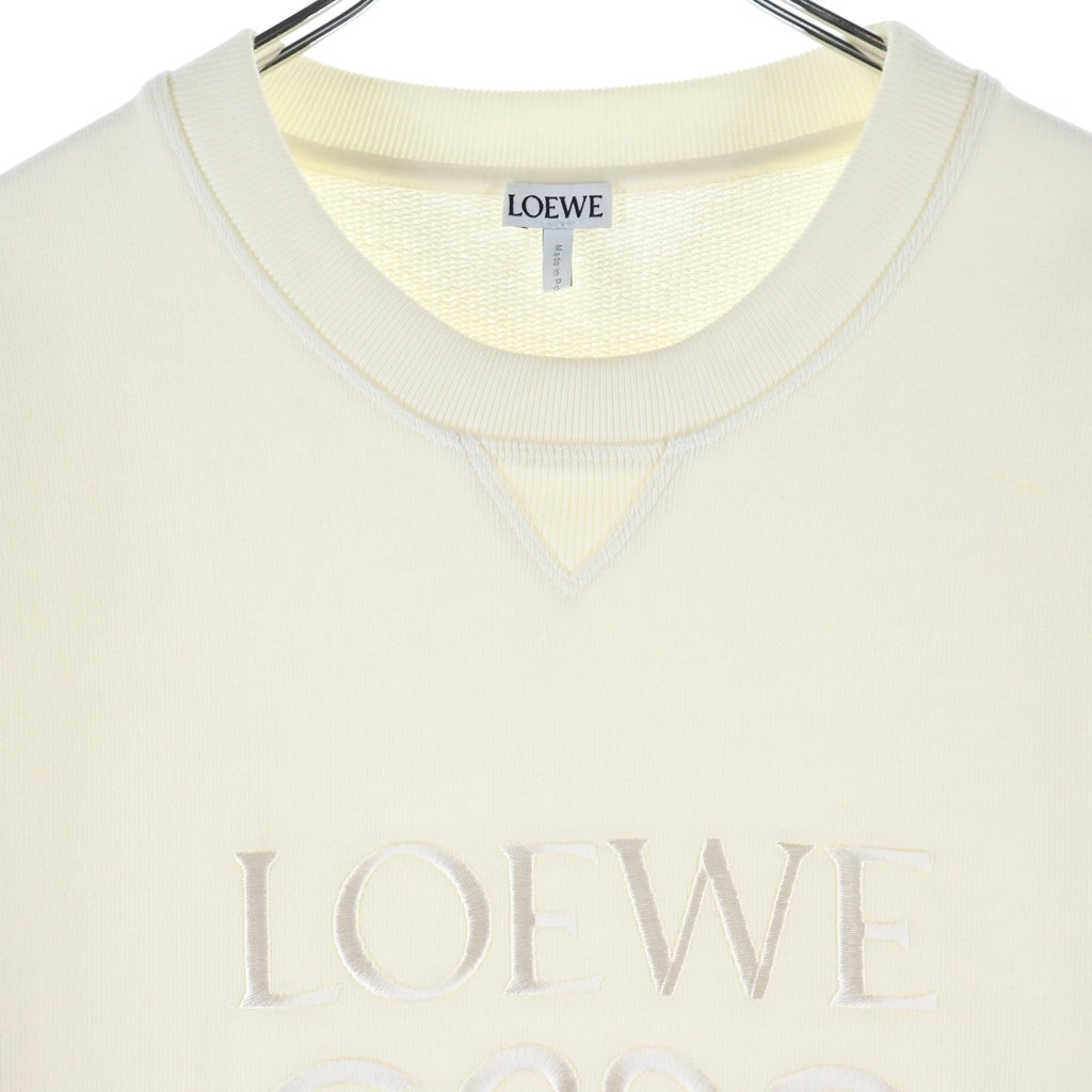 LOEWE(ロエベ) Anagram Sweatshirt アナグラムロゴ刺繍 クルーネック スウェットトレーナー ホワイト H526341XA1