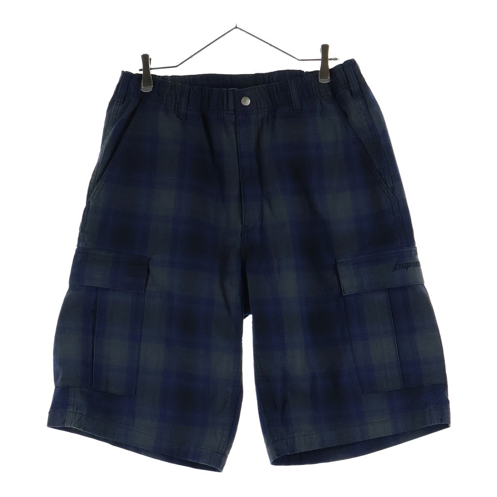 SUPREME(シュプリーム) 25SS Shodow Plaid Cargo Short シャドウ プレイド カーゴ ショートパンツ ネイビー/グリーン