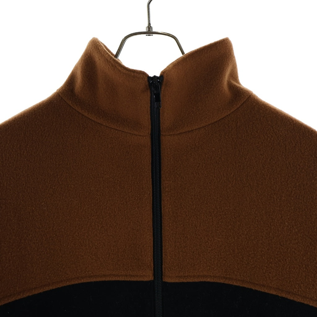 BALENCIAGA(バレンシアガ) 18AW FLEECE TRACK SUIT JACKET ロゴ刺繍デザイン ウール ジップアップ フリースブルゾン ブラウン/ブルー/ブラック 534315 TBU14