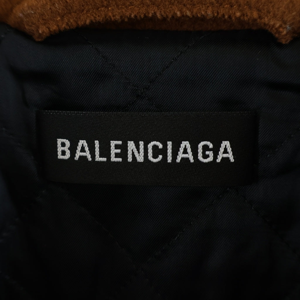 BALENCIAGA(バレンシアガ) 18AW FLEECE TRACK SUIT JACKET ロゴ刺繍デザイン ウール ジップアップ フリースブルゾン ブラウン/ブルー/ブラック 534315 TBU14