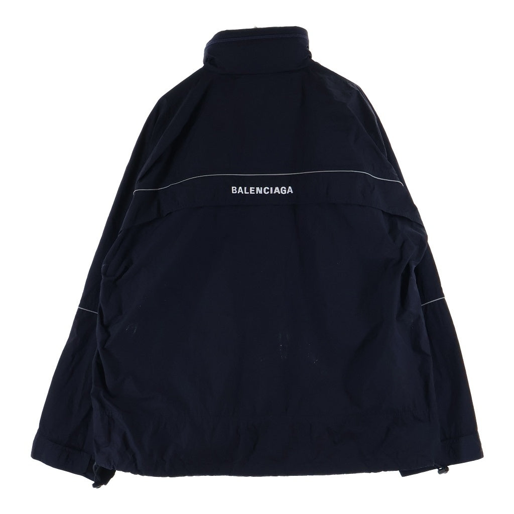 BALENCIAGA(バレンシアガ) 19SS ロゴデザイン ハーフジップ アノラック ナイロン パーカー ブラック 556229 TYD33