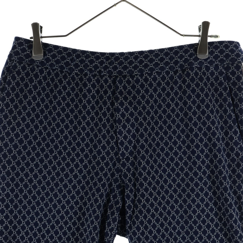 GUCCI(グッチ) 19SS G FRAMES JERSEY JOGGING PANT GG総柄デザイン ジョギング イージー パンツ ネイビー 552578 ZAAEO