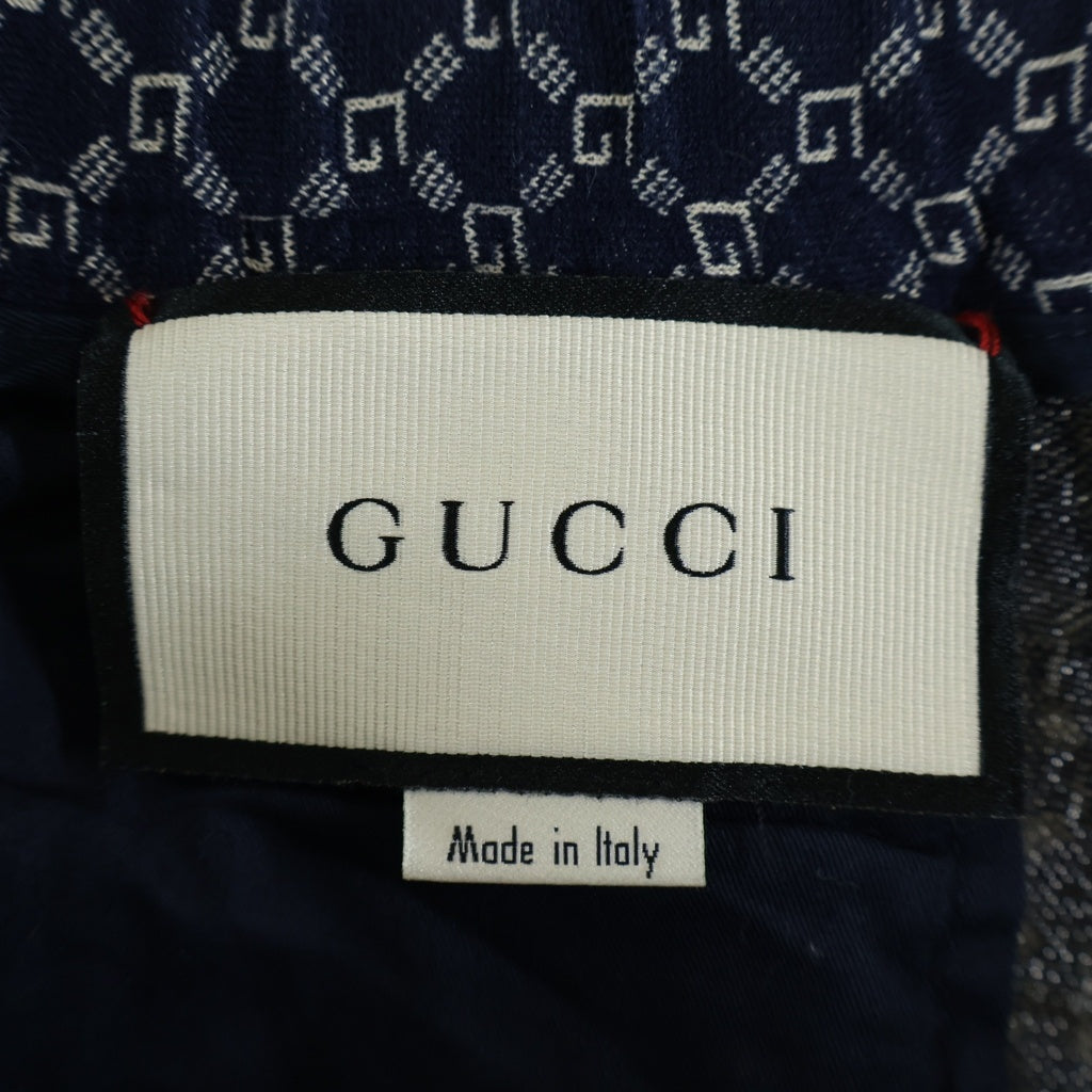 GUCCI(グッチ) 19SS G FRAMES JERSEY JOGGING PANT GG総柄デザイン ジョギング イージー パンツ ネイビー 552578 ZAAEO
