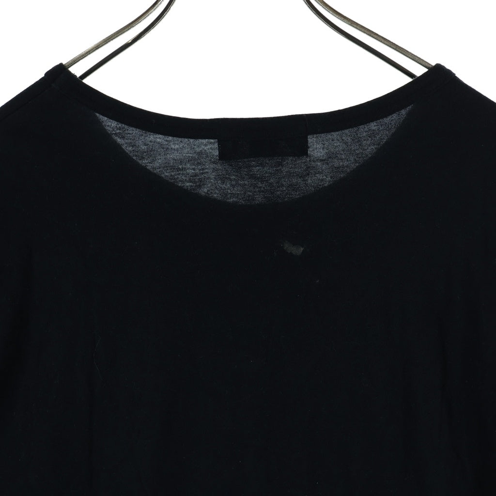 Yohji Yamamoto POUR HOMME(ヨウジヤマモト プールオム) 19SS パッチデザイン クルー ネック 長袖Tシャツ カットソー ブラック HH-T90-880