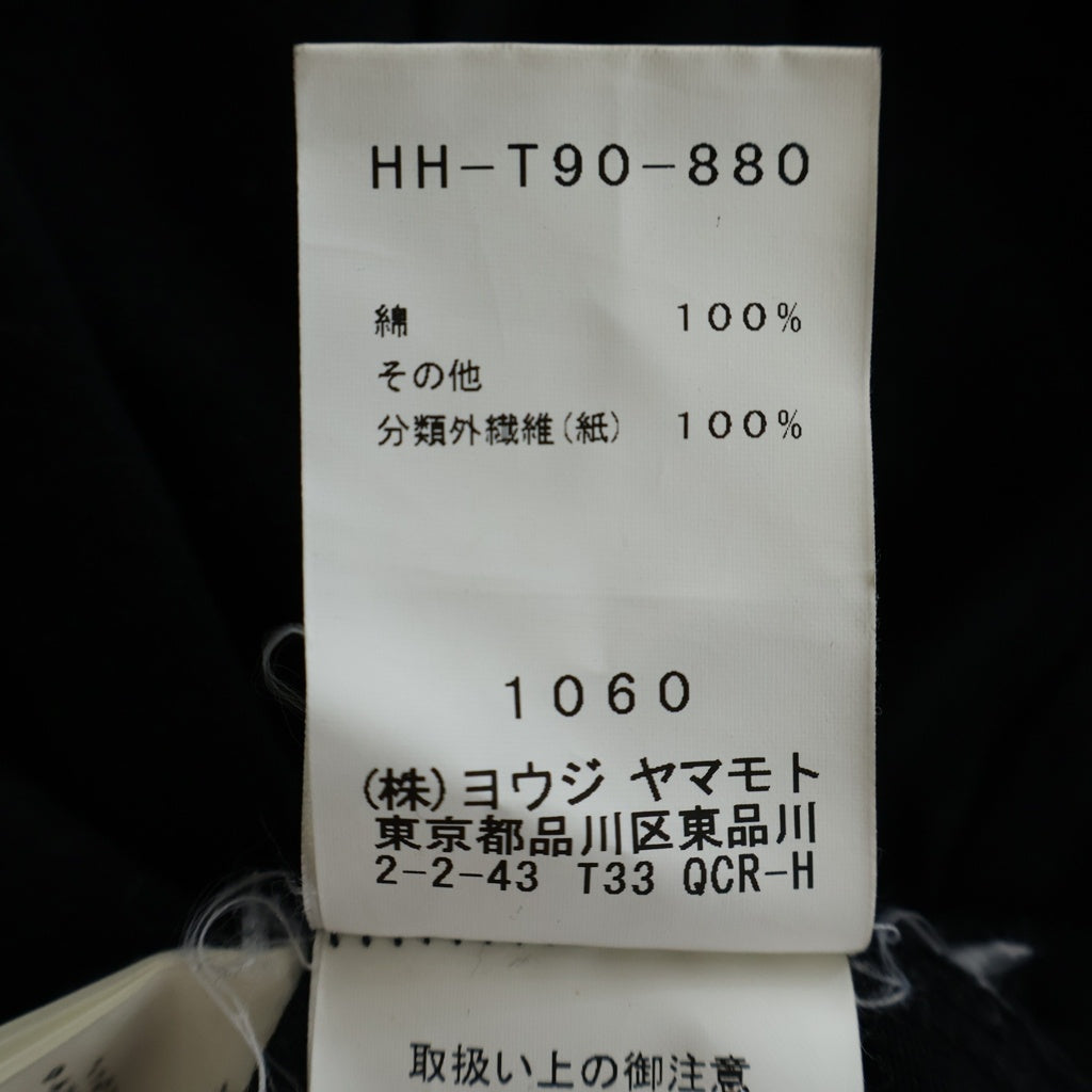 Yohji Yamamoto POUR HOMME(ヨウジヤマモト プールオム) 19SS パッチデザイン クルー ネック 長袖Tシャツ カットソー ブラック HH-T90-880