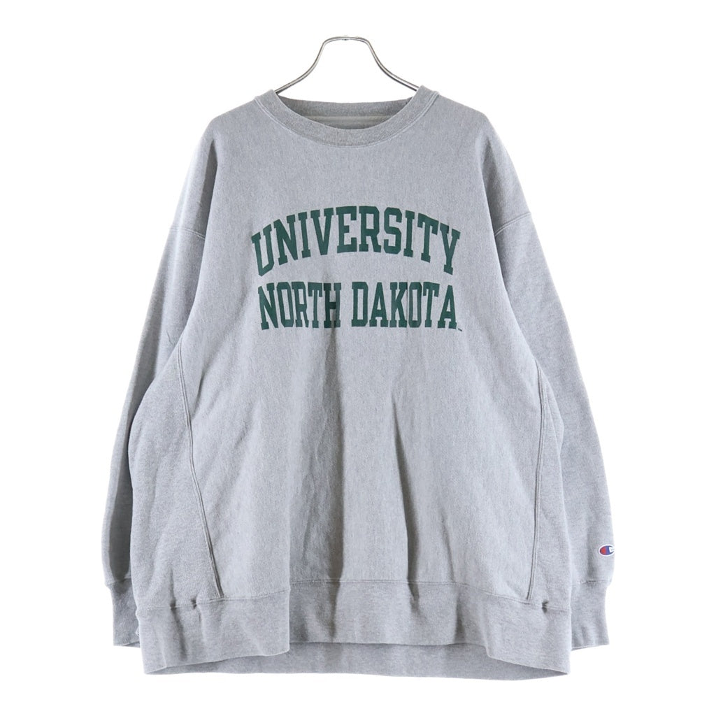 CHAMPION(チャンピオン) 90s Vintage Original Reverse Weave オリジナル リバース ウィーブ カレッジロゴ ノースダコタ大学 クルーネック スウェットトレーナー グレー