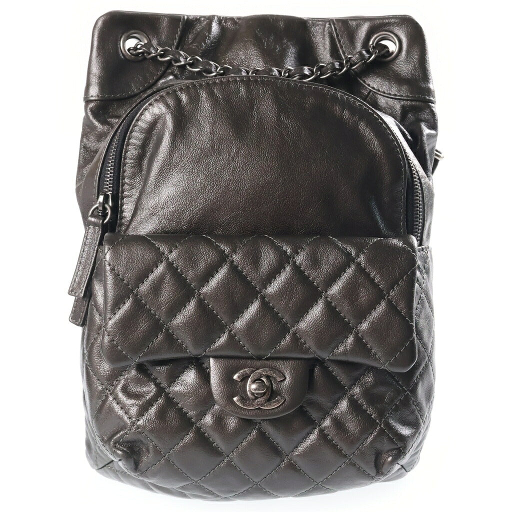 CHANEL(シャネル) マトラッセ リュックサック バックパック ブラック シルバー金具 21番台 A90714