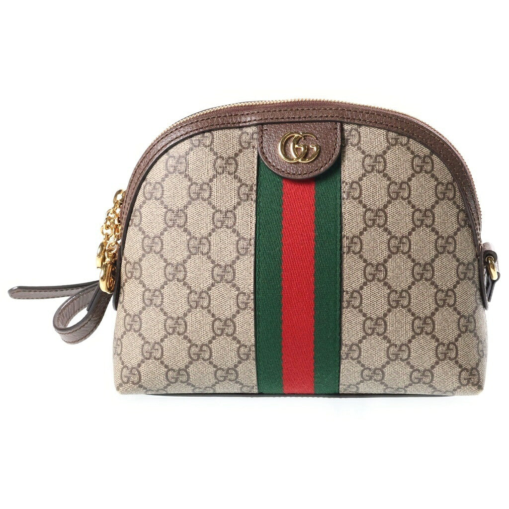 GUCCI(グッチ) GGスプリーム オフィディア ショルダーバッグ ブラウン レザー×PVC 499621 ゴールド金具