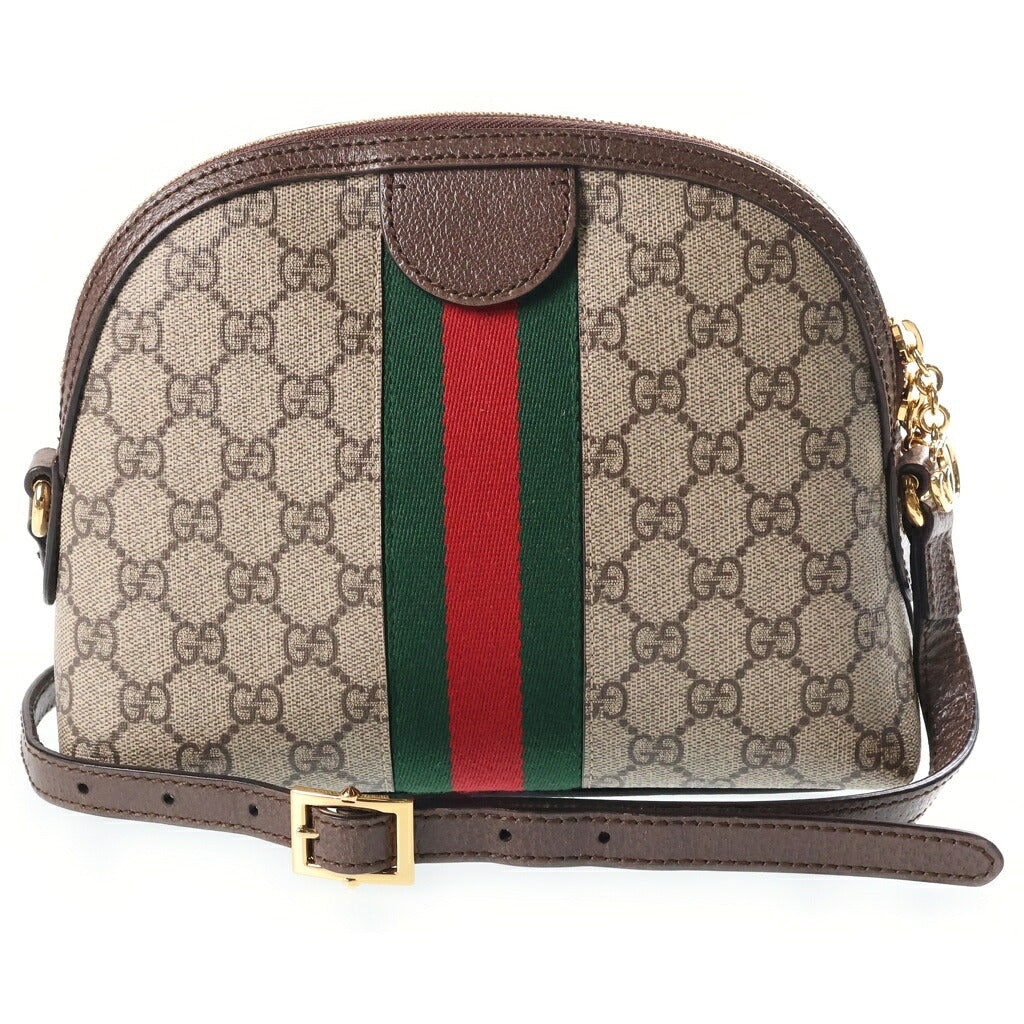 GUCCI(グッチ) GGスプリーム オフィディア ショルダーバッグ ブラウン レザー×PVC 499621 ゴールド金具