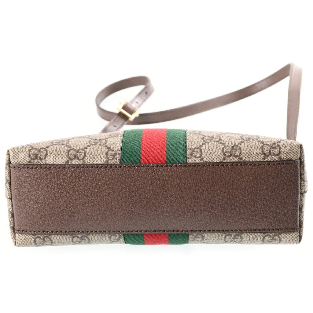 GUCCI(グッチ) GGスプリーム オフィディア ショルダーバッグ ブラウン レザー×PVC 499621 ゴールド金具