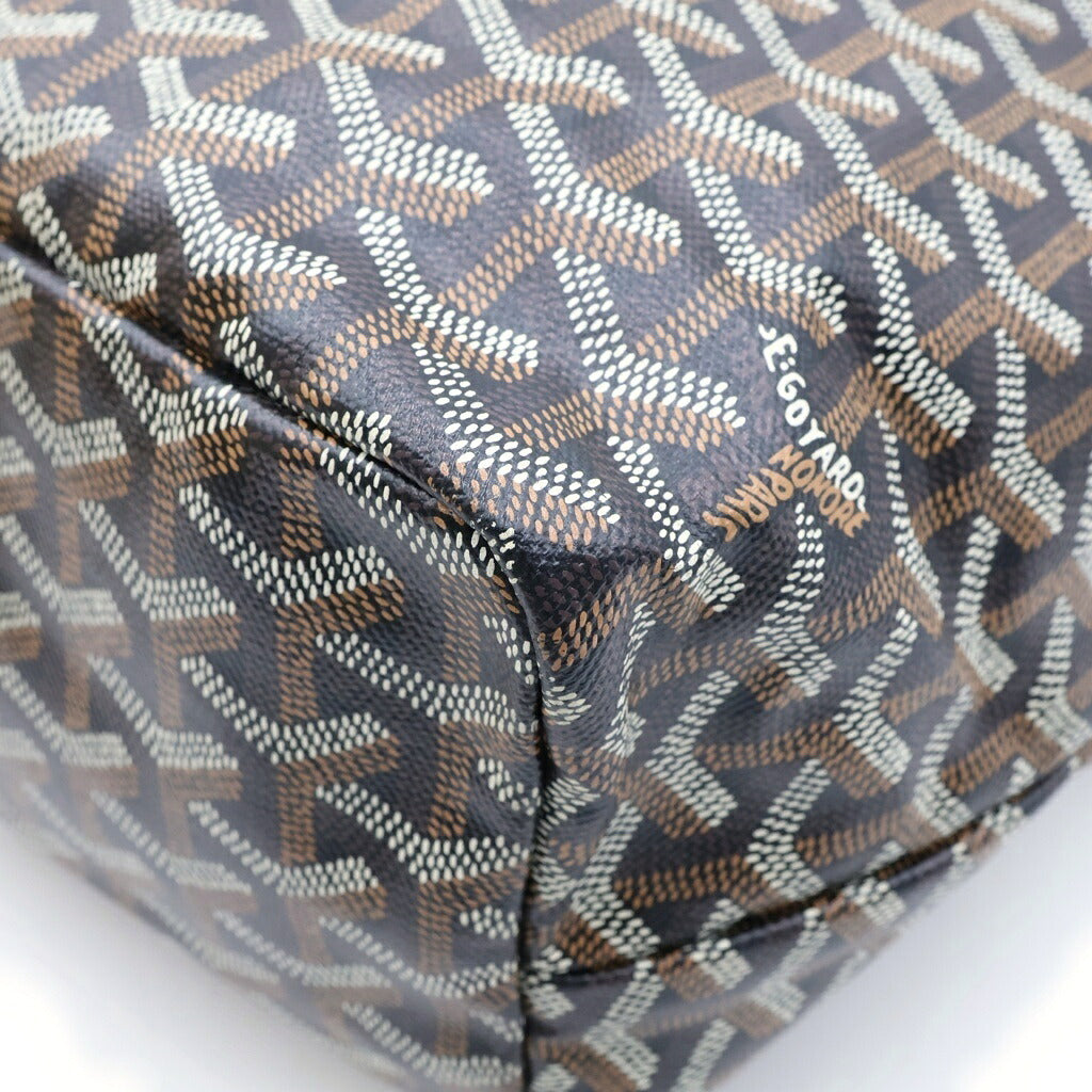 GOYARD(ゴヤール) サンルイPM トートバッグ ハンドバッグ ブラック レザー×PVC
