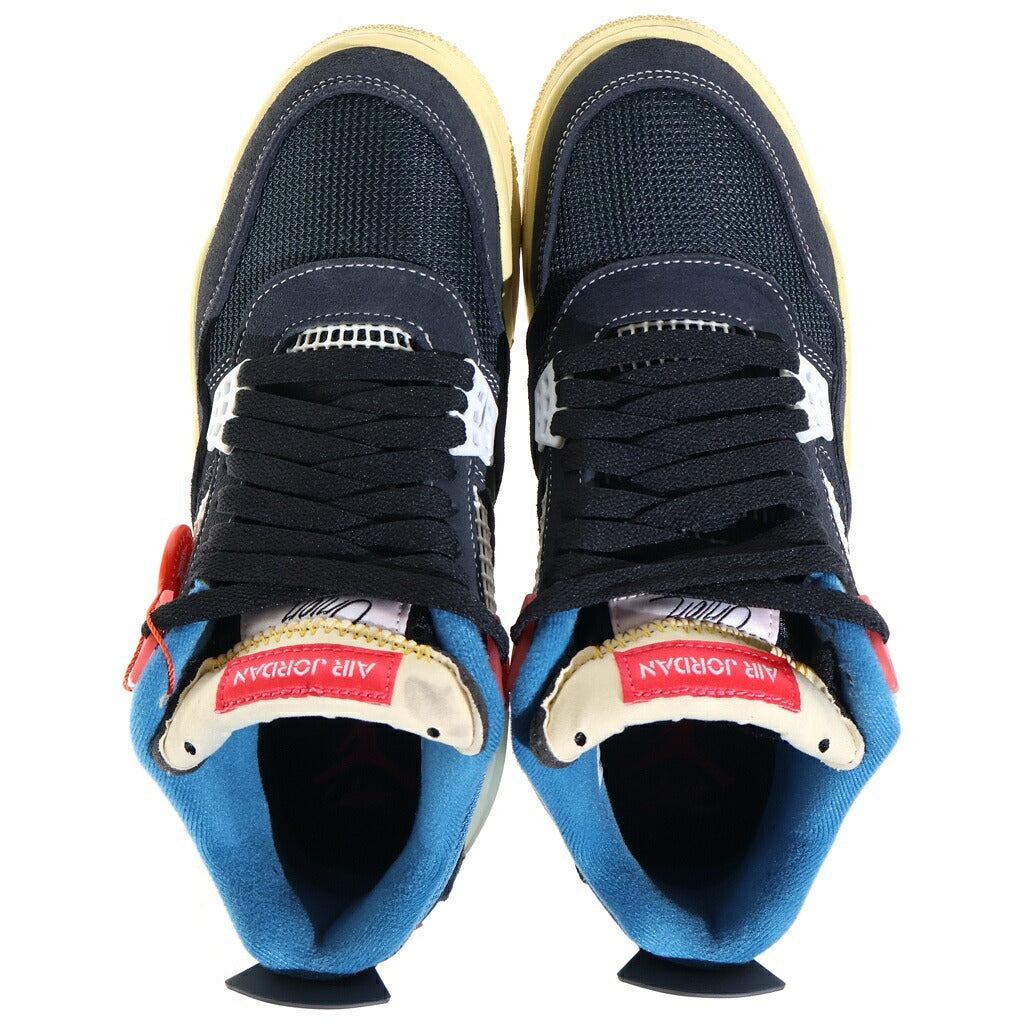 NIKE(ナイキ) ×UNION AIR JORDAN 4 Off Noir ユニオン エアジョーダン4 オフノワール スニーカー ブラック/ブルー US8/26cm DC9533-001