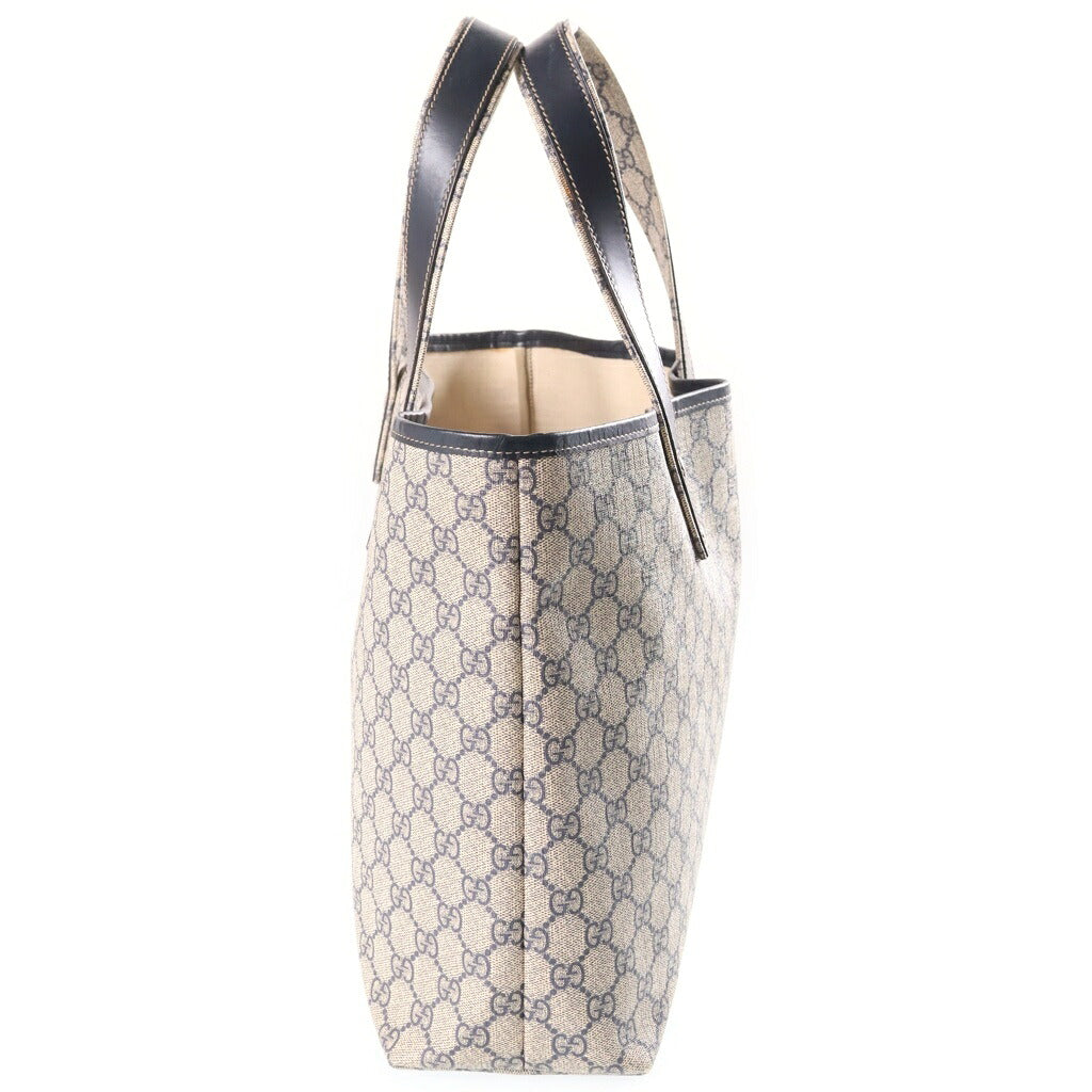 GUCCI(グッチ) GGプラス スプリーム キャンバス レザー トートバッグ ベージュ/ネイビー 211134